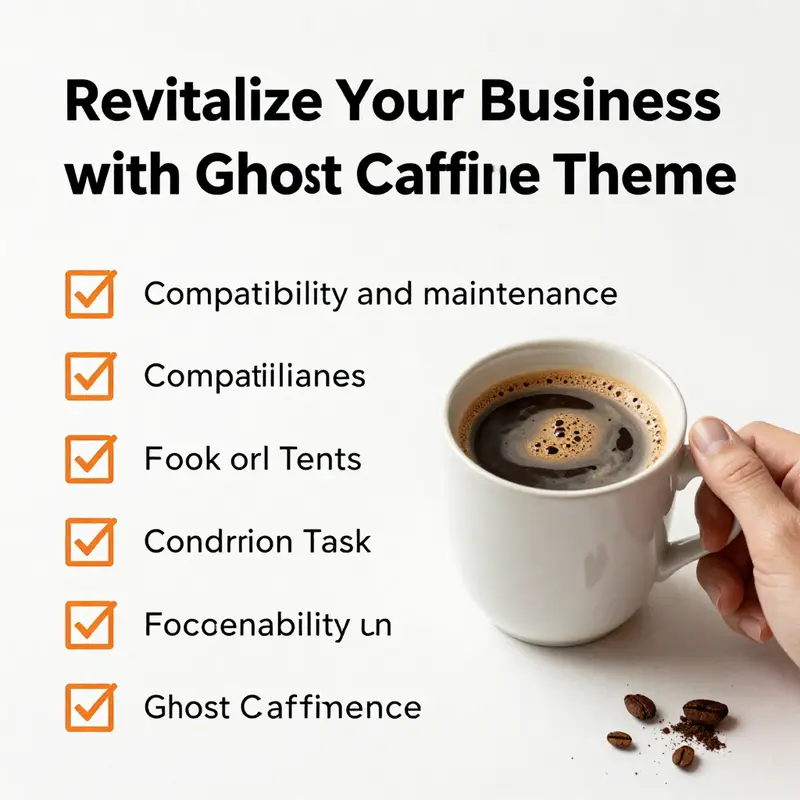 Overview of Ghost Caffeine Theme featuring a minimalist design that appeals to modern blog readers.
