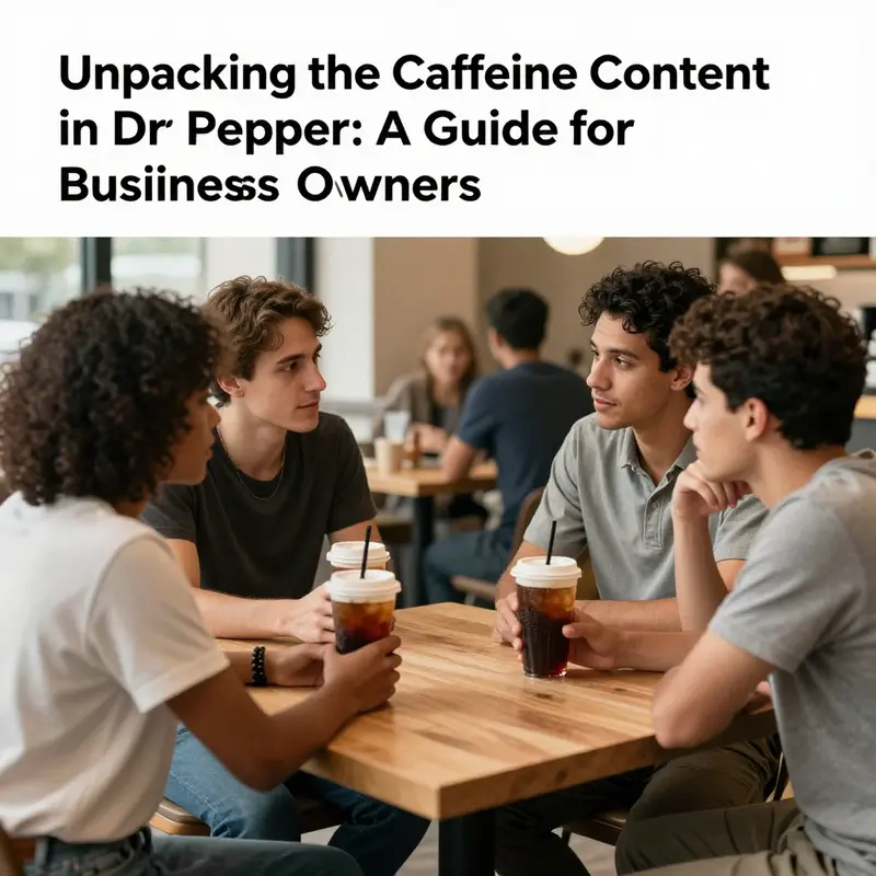 Infographic showing the caffeine content of Dr Pepper compared to other common beverages.