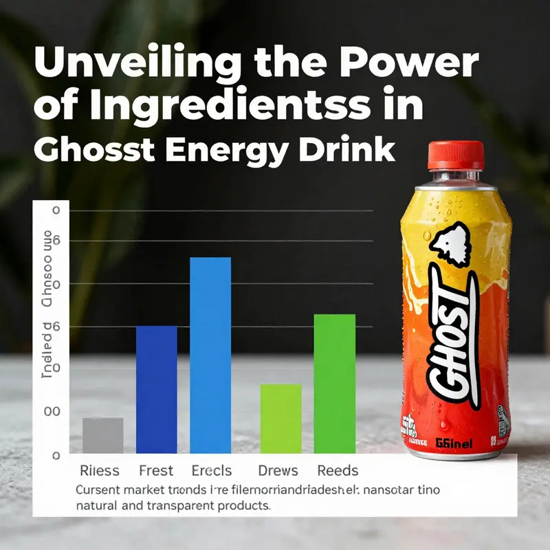 Core natural ingredients of GHOST Energy Drink showcased for an eye-catching overview.