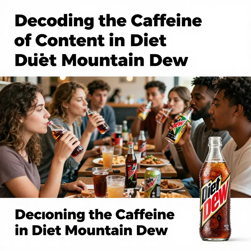 An informative look at the caffeine content in a Diet Mountain Dew can.