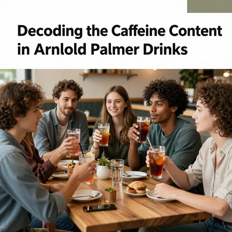 Comparative caffeine content in different Arnold Palmer drink variants.