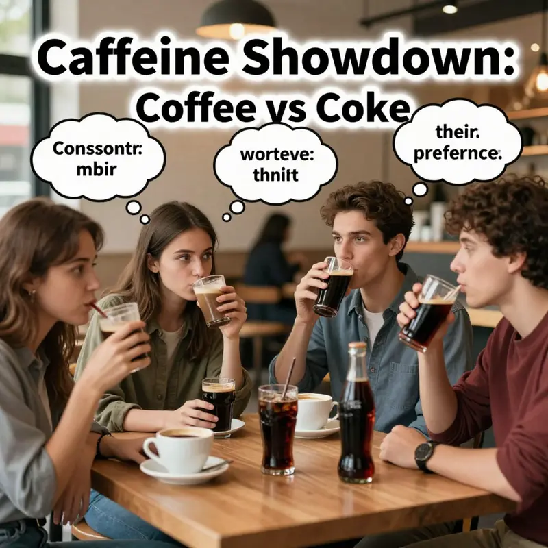 Caffeine content comparison between coffee and Coke.