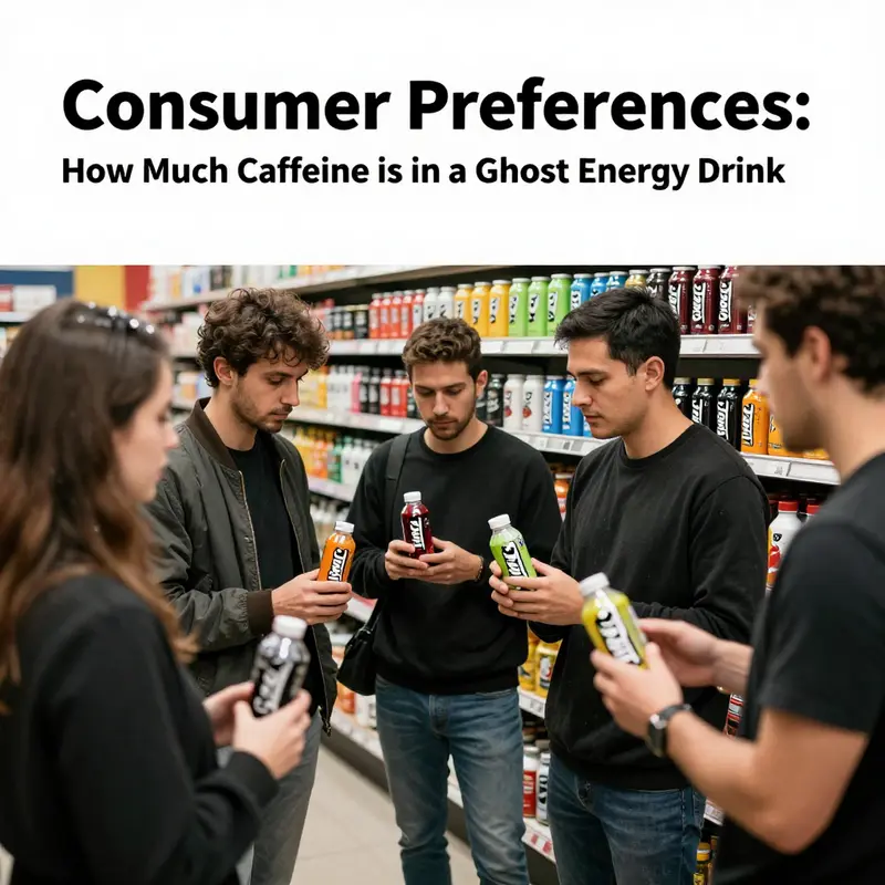Detailed view of GHOST Energy Drink can focusing on caffeine content and flavor.