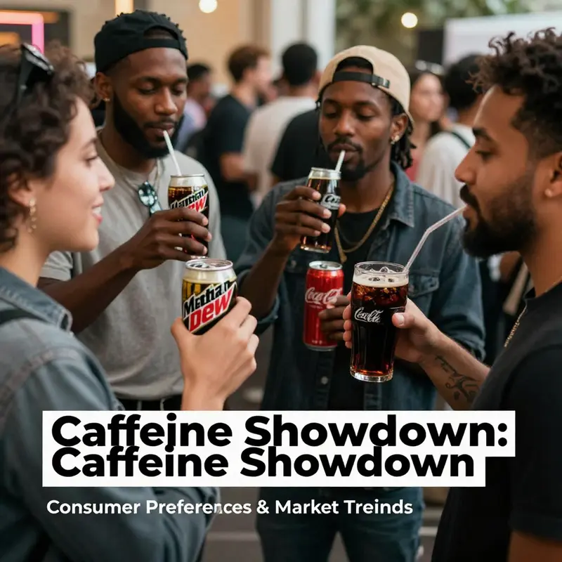 A visual comparison of Mountain Dew and Coca-Cola cans, highlighting their distinct caffeine levels.