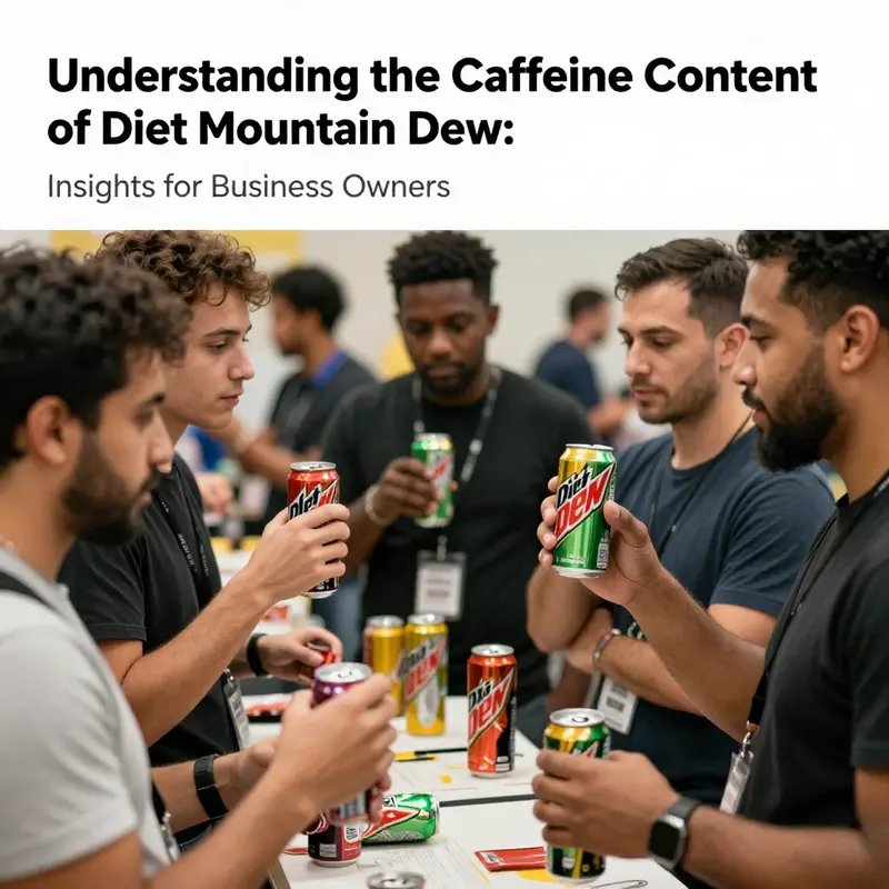 A visual representation of Diet Mountain Dew, highlighting its caffeine content.