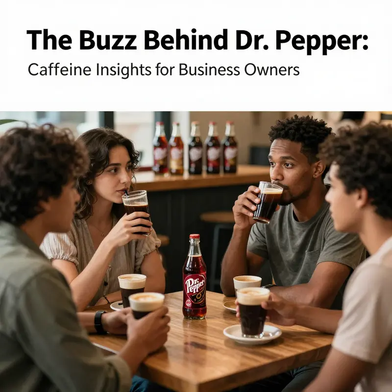 Visual comparison of caffeine content in Dr. Pepper against other beverages.