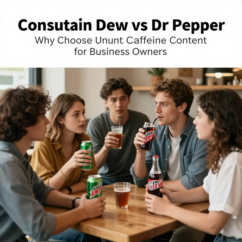 Caffeine content comparison between Mountain Dew and Dr Pepper displayed visually.