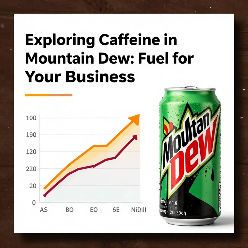 Comparison of caffeine content in Mountain Dew with other popular beverages.