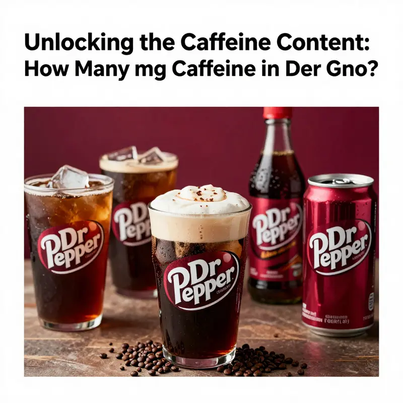 A high-resolution image featuring Dr Pepper and various beverages, effectively illustrating their caffeine levels.