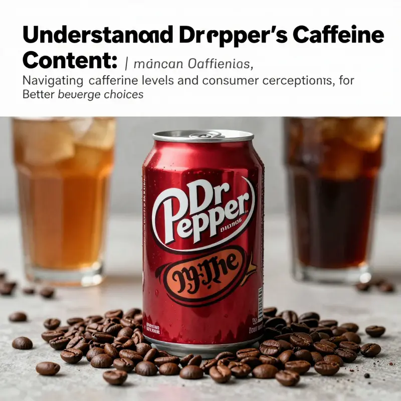 An eye-catching arrangement of a can of Dr Pepper with coffee beans and other beverages.