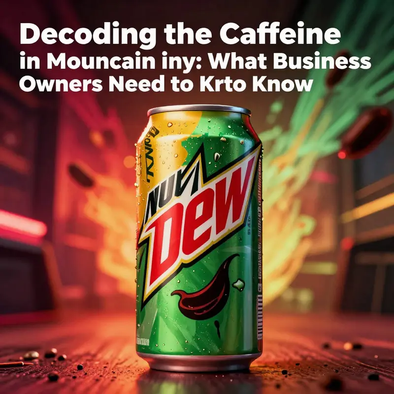 A can of Mountain Dew against an energetic backdrop, representing its branding and caffeine offering.