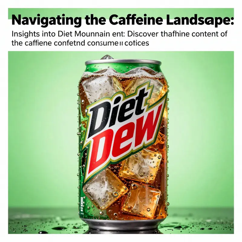 A bright image featuring a can of Diet Mountain Dew with ice, representing its refreshing qualities.