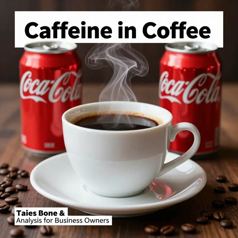 A cover image showing a steaming cup of coffee and Coca-Cola cans, representing the rivalry in caffeine content.