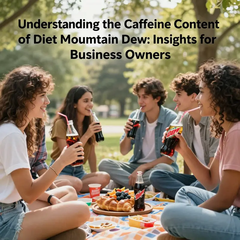 A group of young people enjoying Diet Mountain Dew at a picnic in a natural setting.