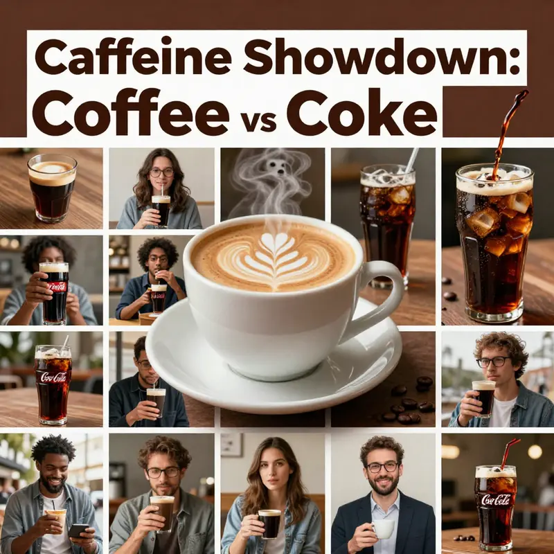 Caffeine content comparison between coffee and Coke.