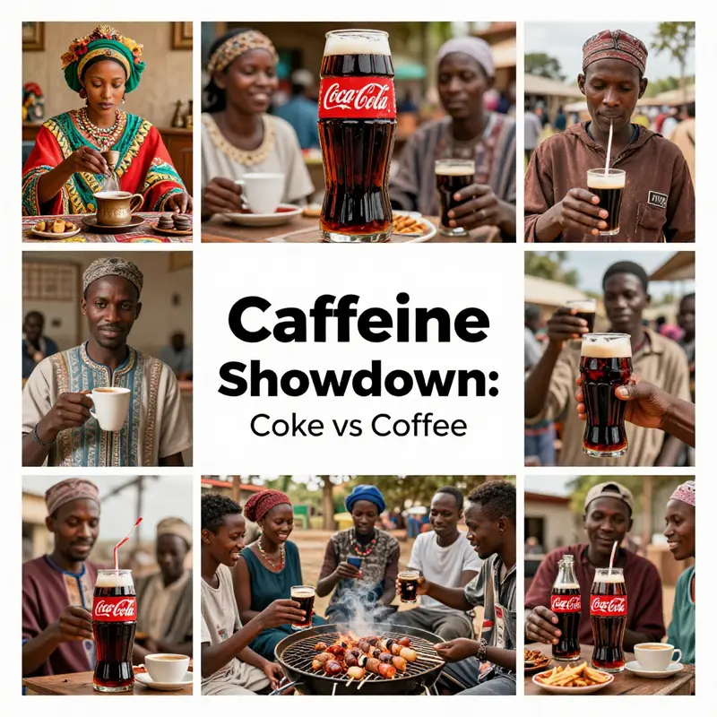 A direct comparison of caffeine content in Coke and coffee, visually displaying the substantial differences.