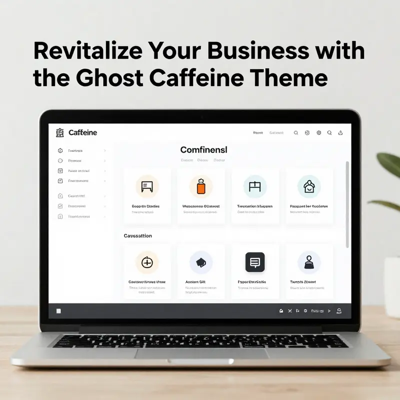 Overview of Ghost Caffeine Theme featuring a minimalist design that appeals to modern blog readers.