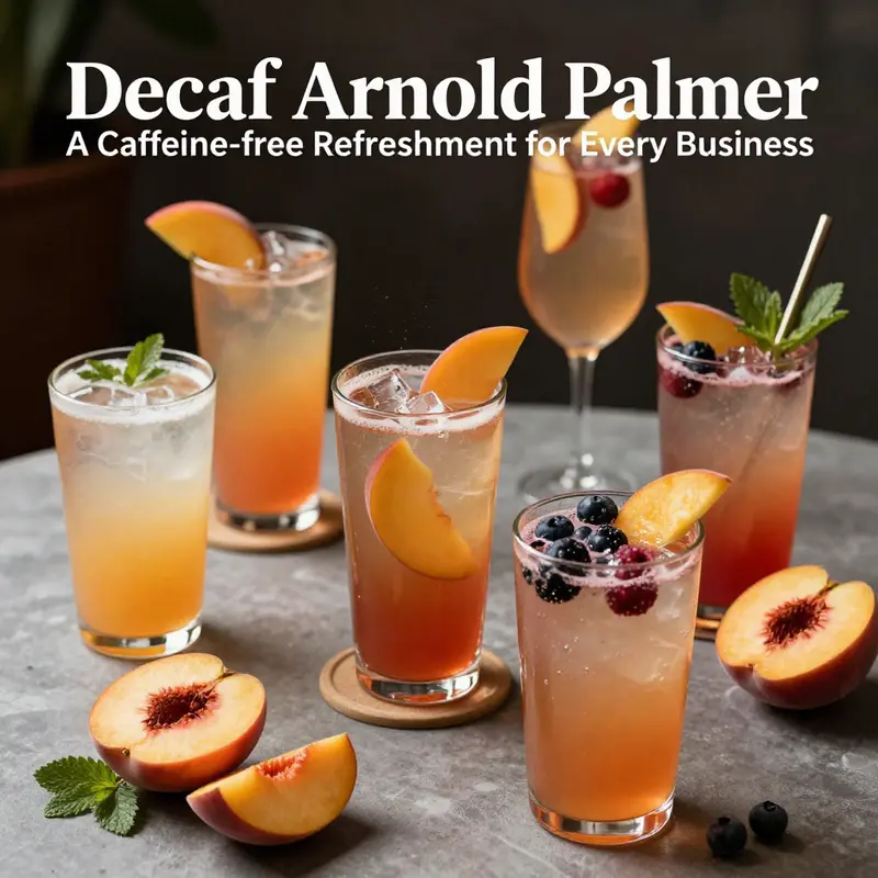Decaf Arnold Palmer served refreshingly with a guide to its numerous health benefits.