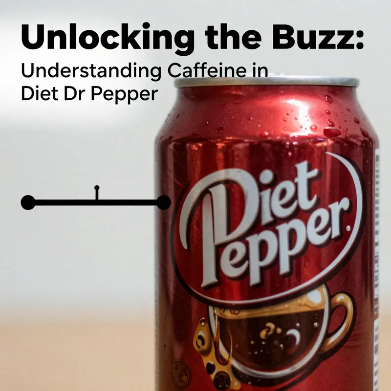 Highlighting the caffeine content in Diet Dr Pepper, crucial for health-conscious consumers.