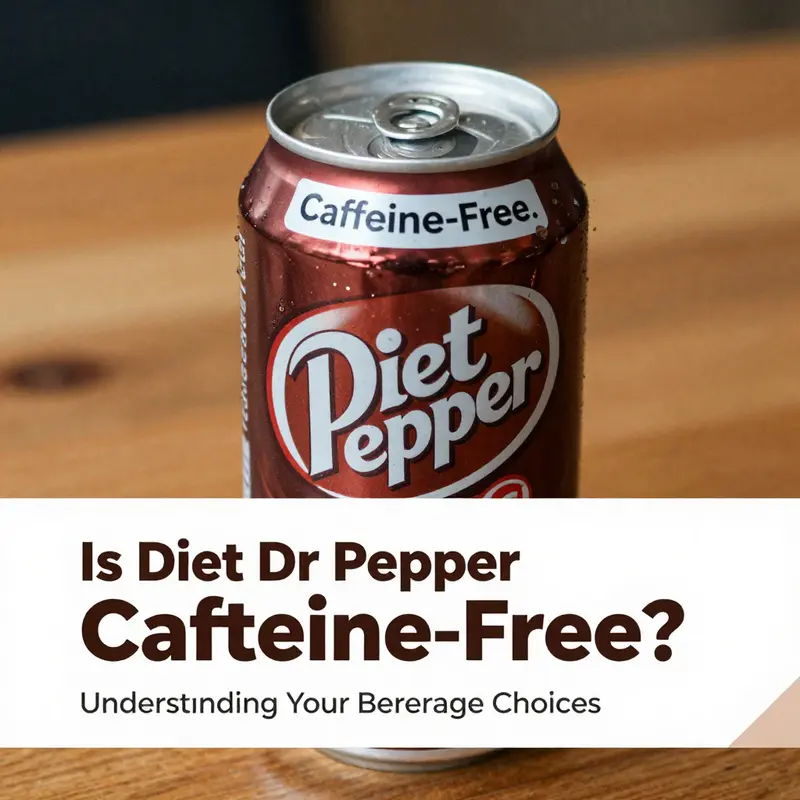 A chilled can of Diet Dr Pepper signaling its caffeine-free nature.