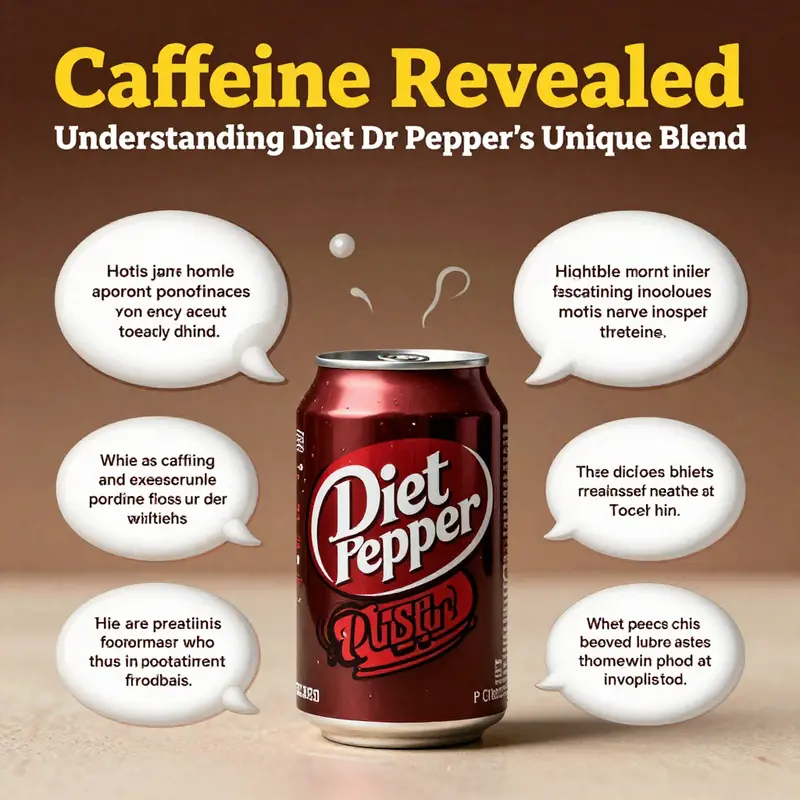 Visual comparison of caffeine content in Diet Dr Pepper against other soft drinks.