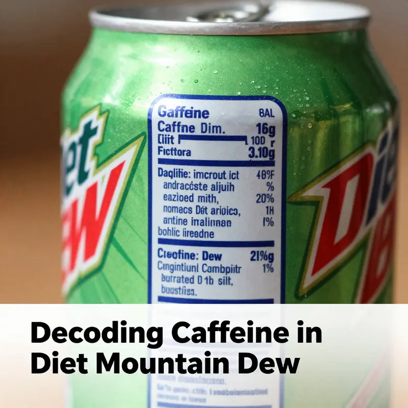 Analyzing the caffeine content in Diet Mountain Dew based on nutritional labels.
