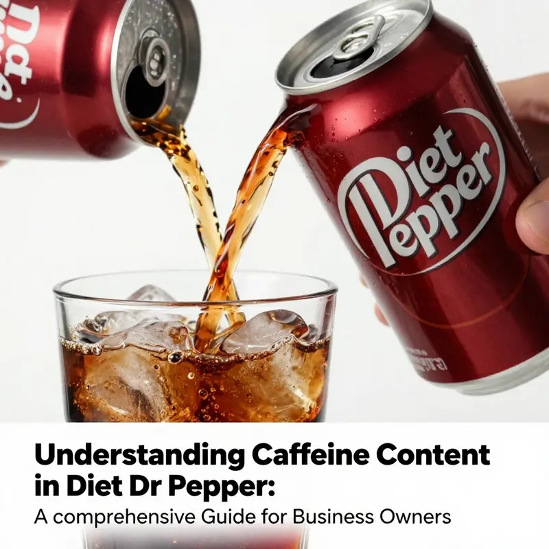 A visual representation of Diet Dr Pepper with its notable caffeine content.