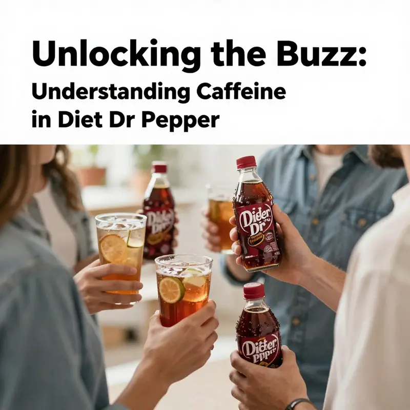 Highlighting the caffeine content in Diet Dr Pepper, crucial for health-conscious consumers.