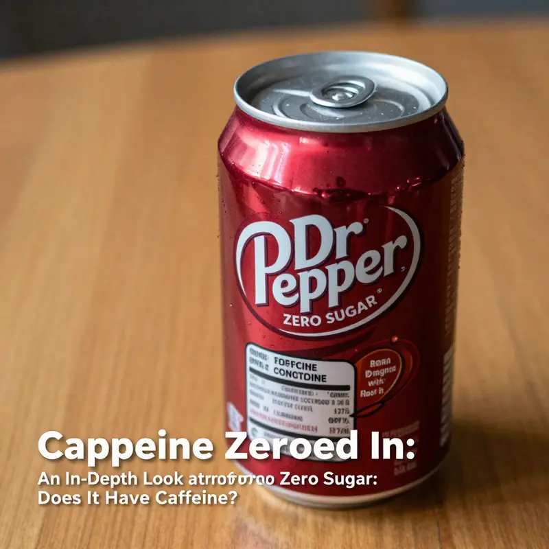 Highlighting the caffeine content on the Dr Pepper Zero Sugar label.