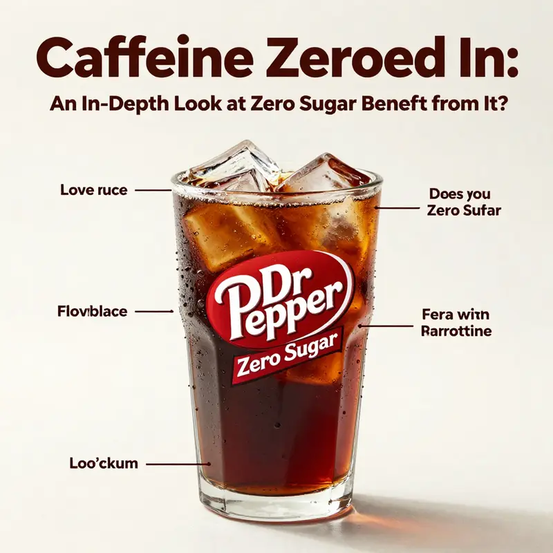 Highlighting the caffeine content on the Dr Pepper Zero Sugar label.
