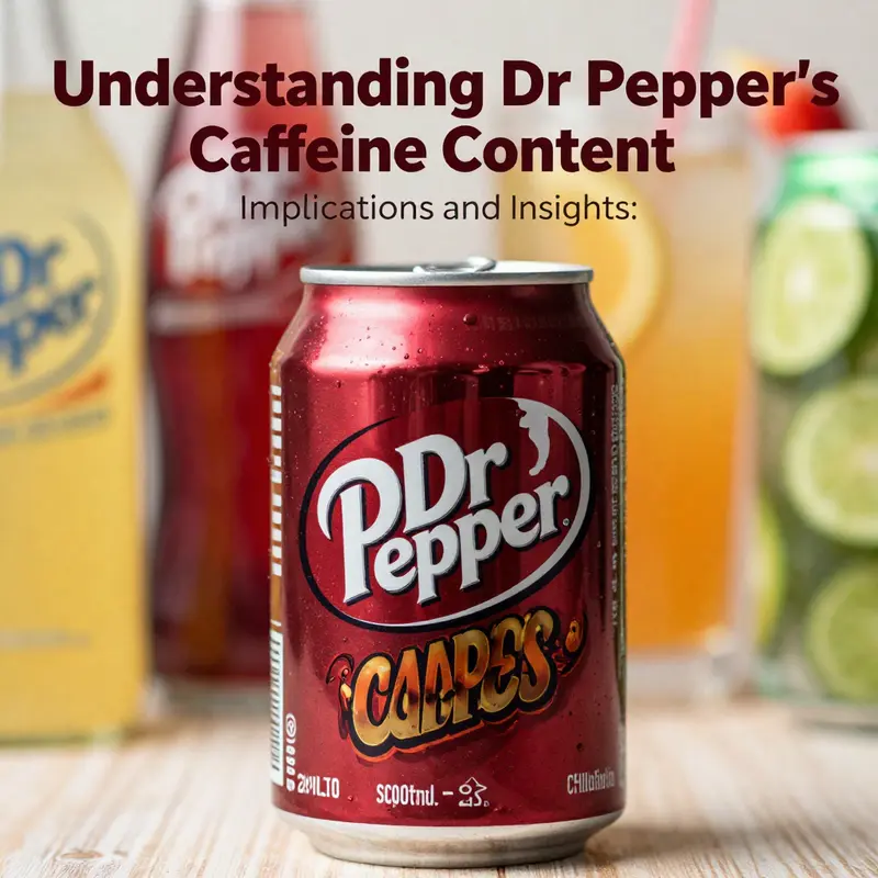 Nutritional label of Dr Pepper prominently showcasing its caffeine content.
