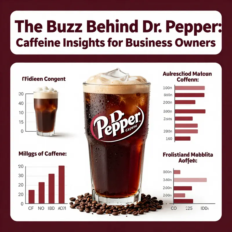 Visual comparison of caffeine content in Dr. Pepper against other beverages.