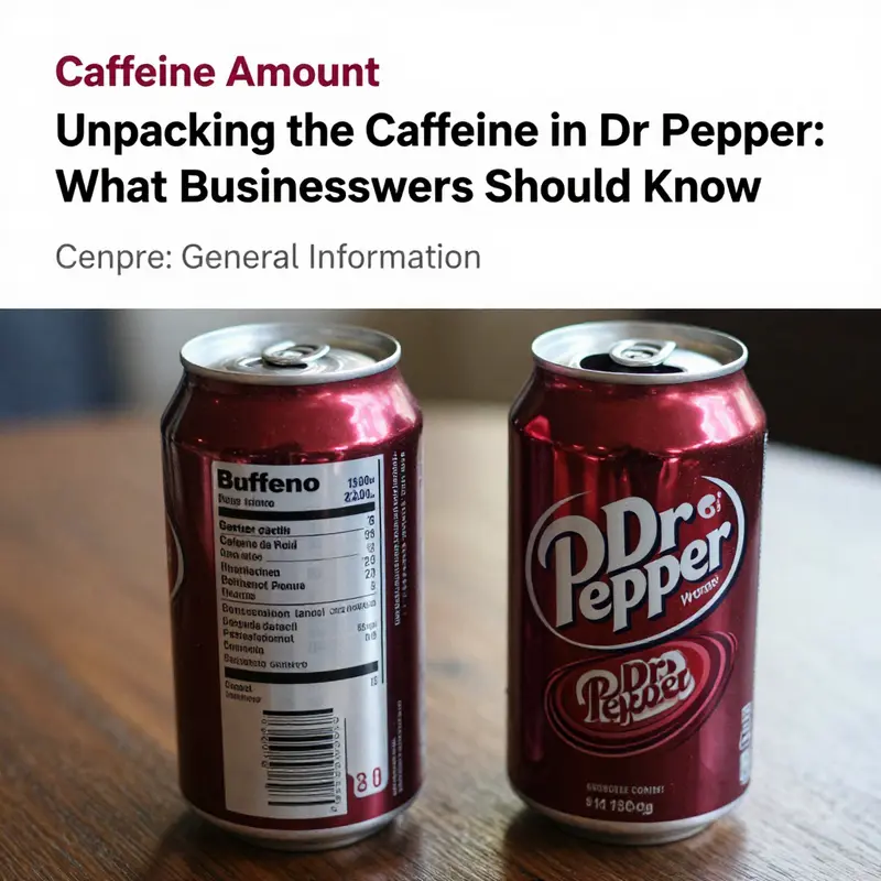 Illustration of Dr Pepper can highlighting its caffeine content.