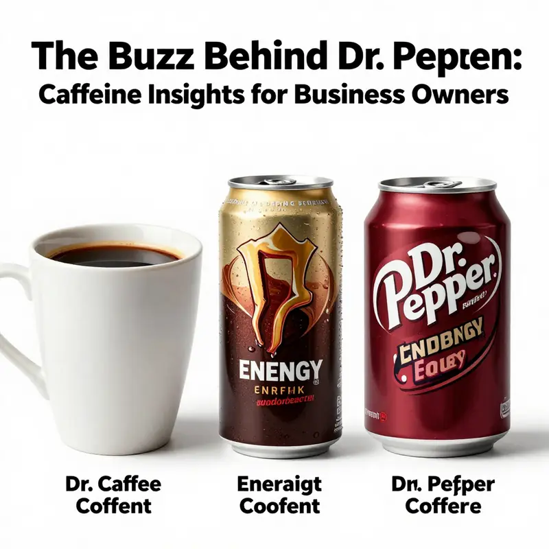 Visual comparison of caffeine content in Dr. Pepper against other beverages.