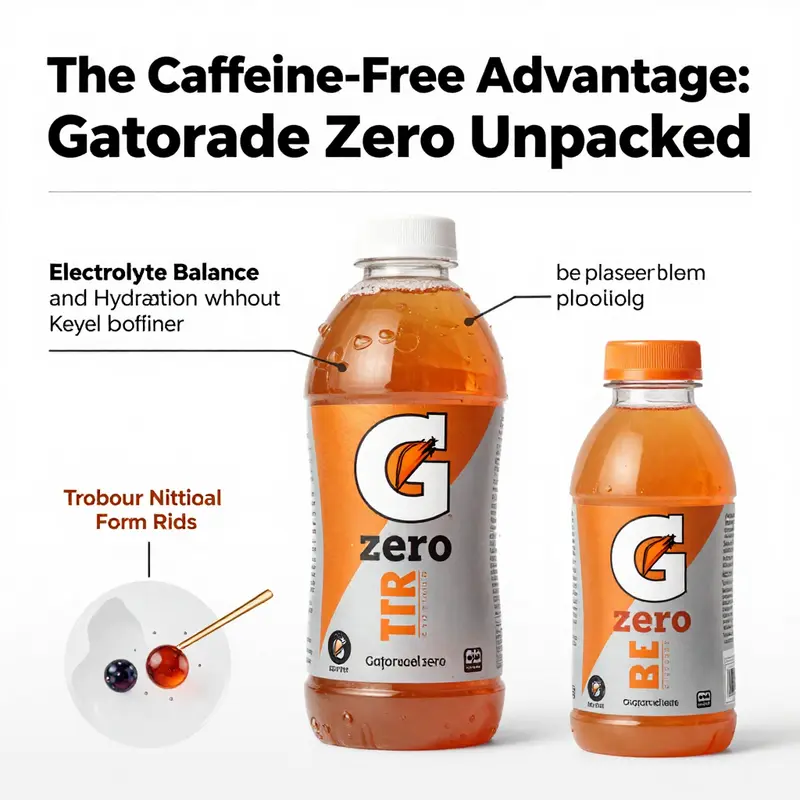 Gatorade Zero bottle highlighting its caffeine-free label in a sports context.