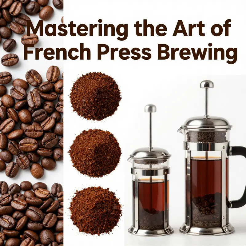 Illustration of essential ratios and measurements for French press brewing.