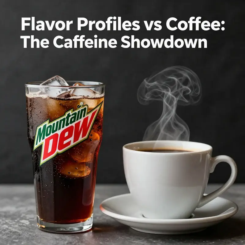 Comparison of caffeine content between Mountain Dew and coffee.
