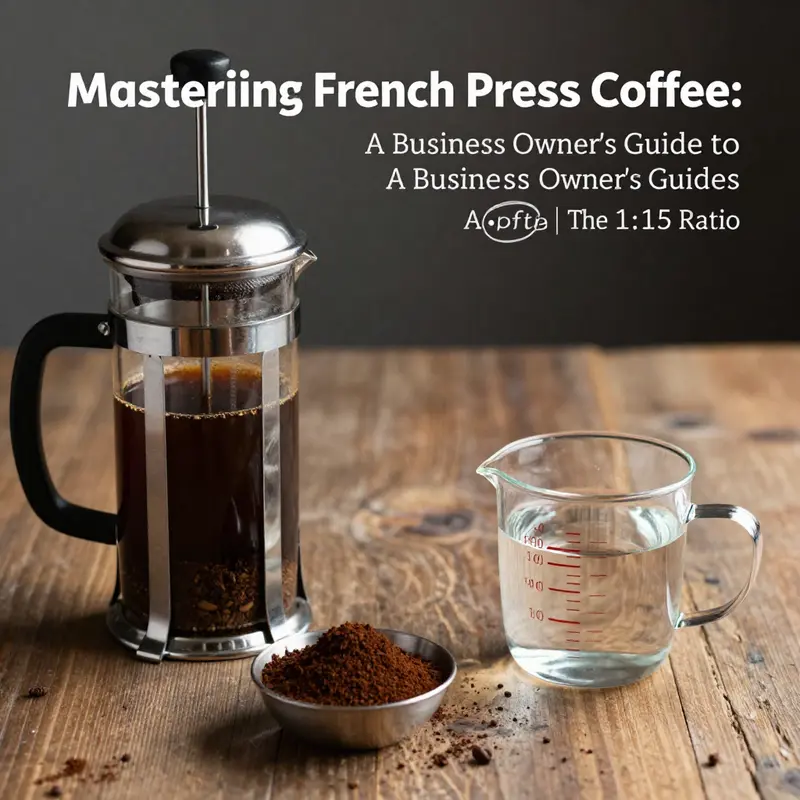 Exploring the crucial 1:15 coffee-to-water ratio for brewing French press coffee.