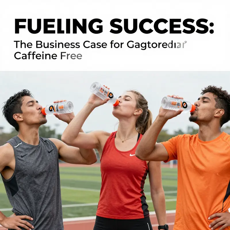 A selection of Gatorade Caffeine Free products highlighting their variety and convenience for consumers.