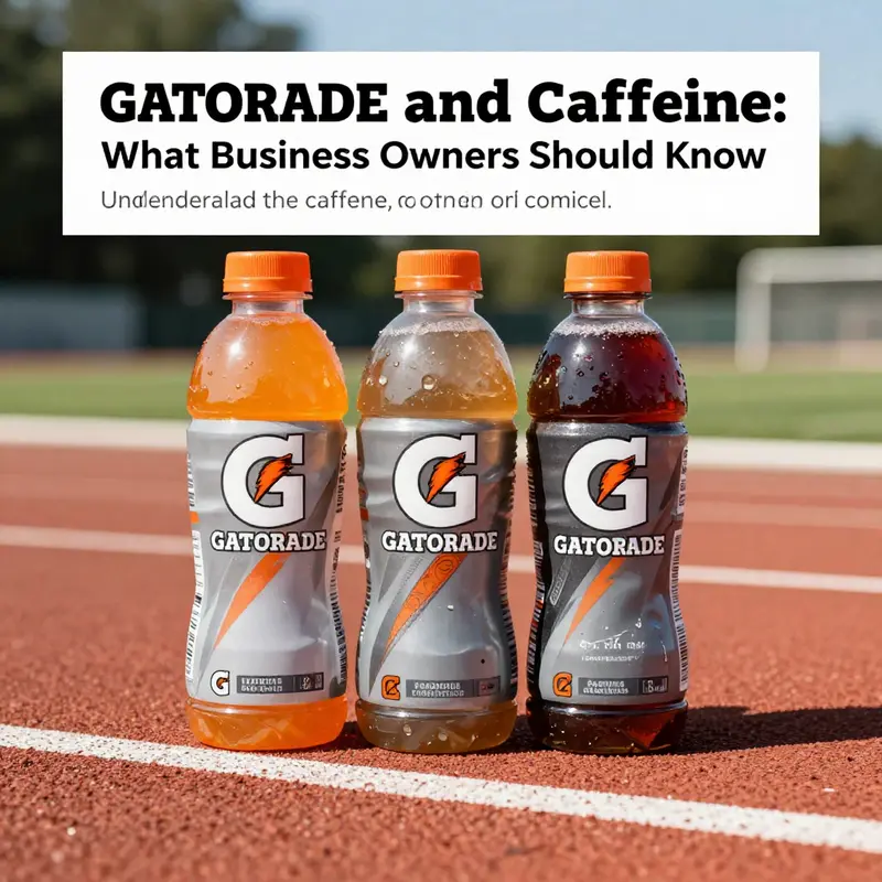 A collage of Gatorade beverages in a dynamic sports setting, emphasizing the range of options including caffeinated products.