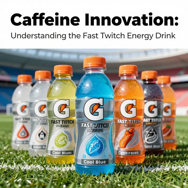 A showcase of Gatorade’s Fast Twitch Energy Drink variants highlighting the Cool Blue flavor.