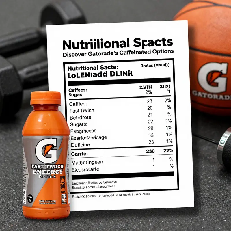 An overview of Gatorade’s range of caffeinated drinks emphasizes their vibrant branding and athletic appeal.