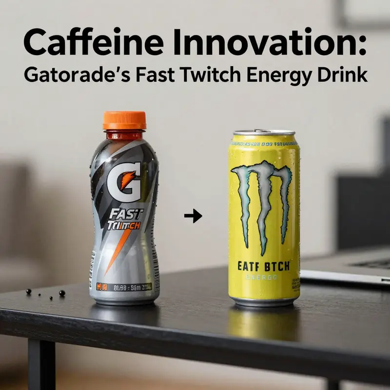 A showcase of Gatorade’s Fast Twitch Energy Drink variants highlighting the Cool Blue flavor.