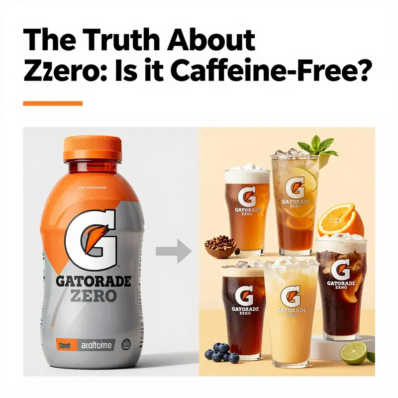 Infographic showing Gatorade Zero’s ingredients, highlighting its caffeine-free quality.