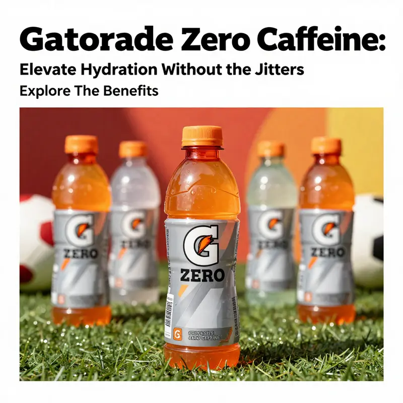An appealing display of Gatorade Zero bottles set against a colorful sports-themed backdrop.