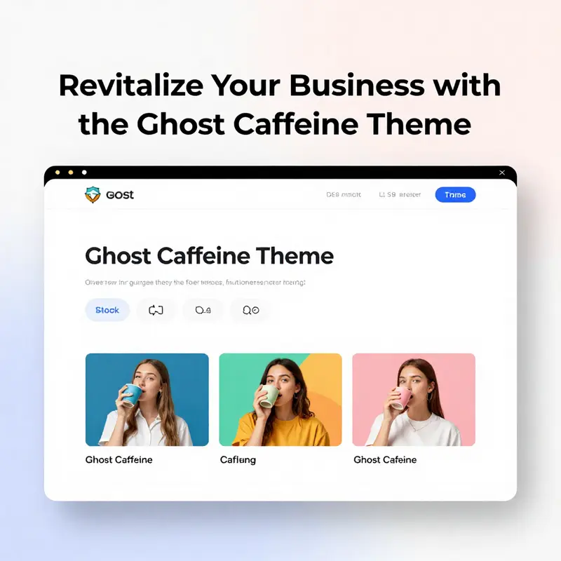 Overview of Ghost Caffeine Theme featuring a minimalist design that appeals to modern blog readers.