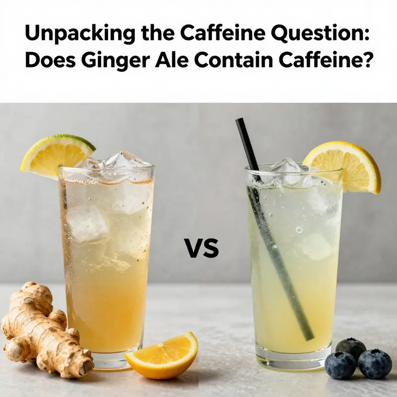 An array of ginger ale bottles highlighting their ingredients, emphasizing the natural flavoring without caffeine.