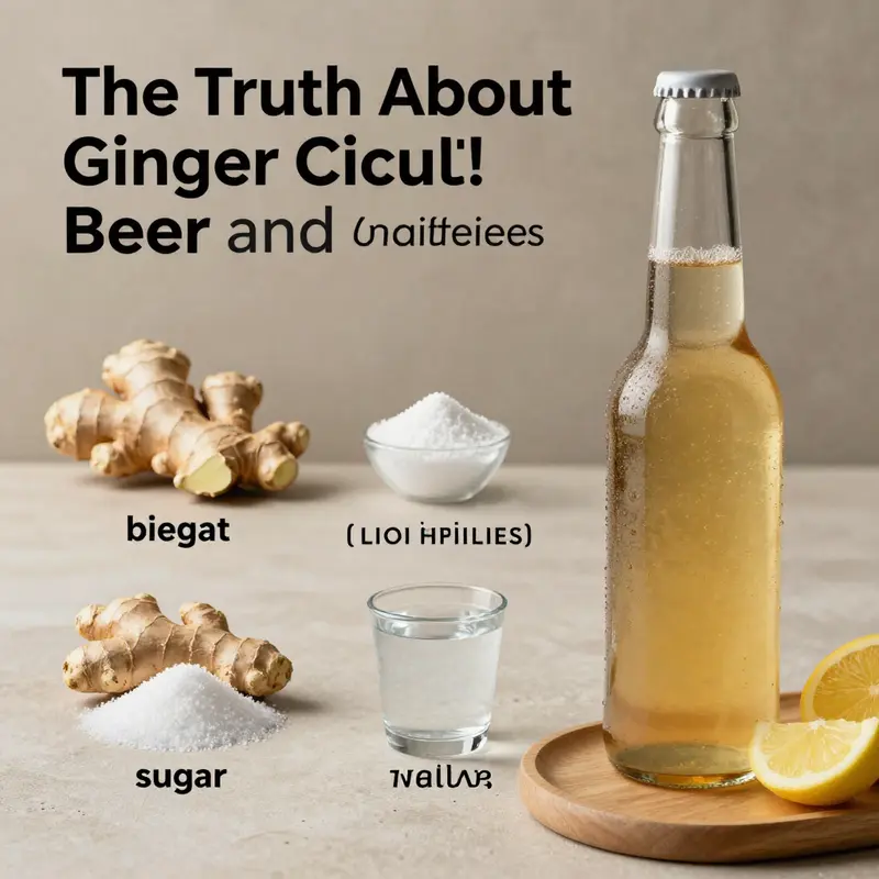 Ginger beer bottles with refreshing aesthetics, emphasizing the caffeine-free nature of the drink.