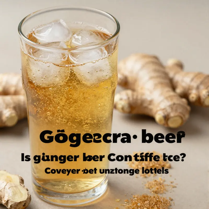 A refreshing ginger beer drink, illustrating its natural ingredients and caffeine-free status.