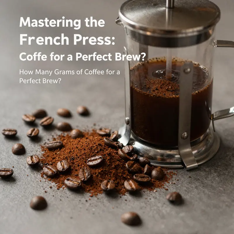 Infographic illustrating optimal coffee-to-water ratios for French press brewing.